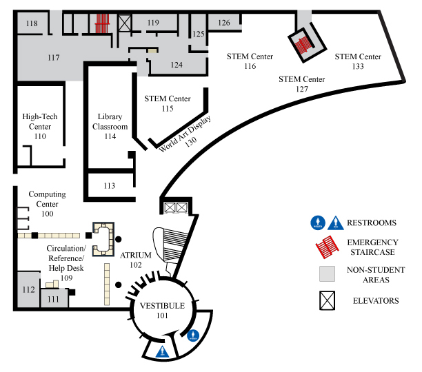 1st Floor Plan of the Mesa College Library